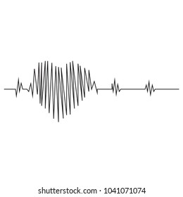 continuous line drawing of heart wave concept vector health illustration