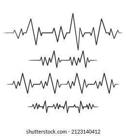 Continuous line drawing of heartbeat monitor pulse, One line drawing of heart rate. Heart rate