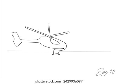 dibujo de línea continua de un helicóptero	