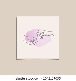 Continuous Line Drawing Helping Hand