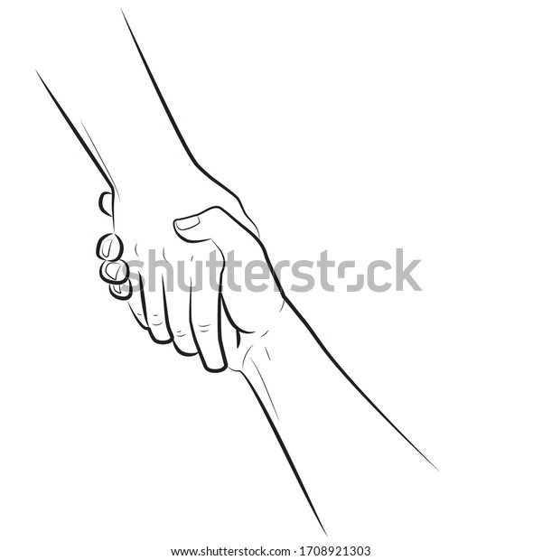 Continuous Line Drawing Helping Hand Concept Stock Vector (Royalty Free ...