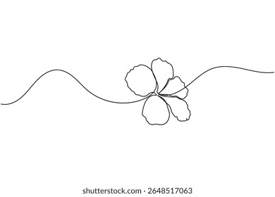 Dibujo continuo de la línea de la Ilustración vectorial de la flor del hibisco aislada en el fondo blanco