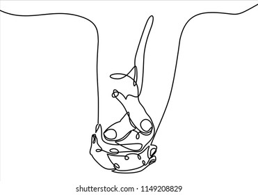 continuous line drawing of holding hands together