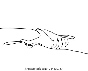 Continuous line drawing. Holding man and woman hands together. Vector illustration Continuous line drawing. Holding man and woman hands together. Vector illustration