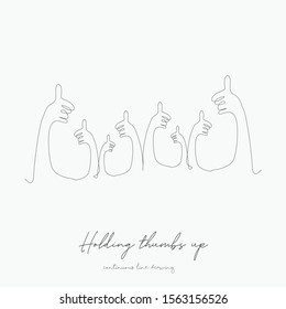 continuous line drawing. holding thumbs up. simple vector illustration. holding thumbs up concept hand drawing sketch line.