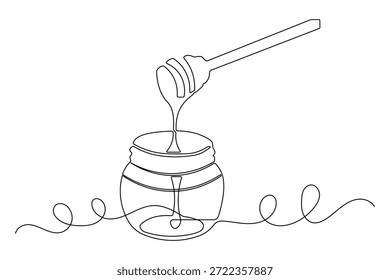 Dibujo de línea continuo de un icono de trampa de miel diseño minimalista aislado