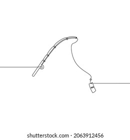 Continuous line drawing of hook money, dollar money fishing, business, finance dollar bills, object one line, single line art, vector illustration