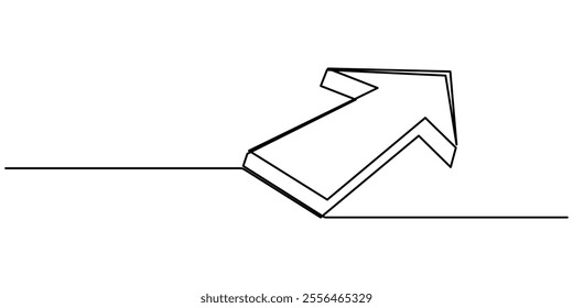 continuous line drawing of horizontal double arrow symbol. abstract line art illustration, arrow pointing, Arrow Symbol Continuous Line Icon, One line drawing of arrows Left and right linear arrows. 