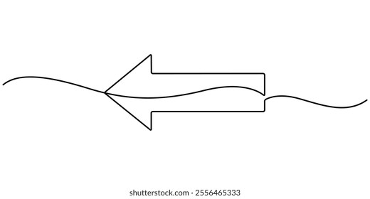 continuous line drawing of horizontal double arrow symbol. abstract line art illustration, arrow pointing, Arrow Symbol Continuous Line Icon, One line drawing of arrows Left and right linear arrows. 