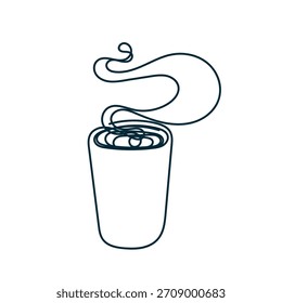 continuous line drawing hot chocolate tea