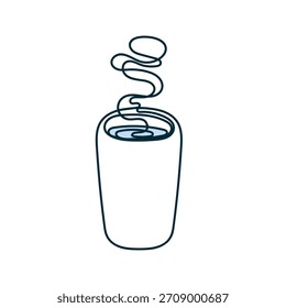 desenho de linha contínua chá de chocolate quente