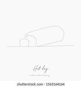 continuous line drawing. hot dog. simple vector illustration. hot dog concept hand drawing sketch line.