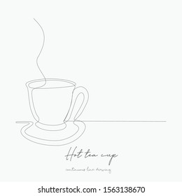 continuous line drawing. hot tea cup. simple vector illustration. hot tea cup concept hand drawing sketch line.