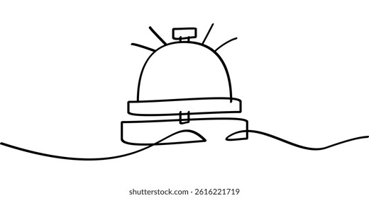 continuous line drawing of hotel bell symbol. abstract line art illustration