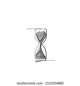 Continuous line drawing hourglass. Illustration icon vector
