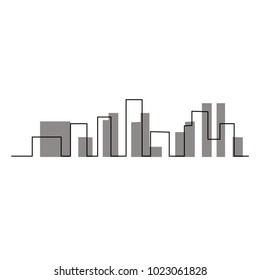 continuous line drawing of house, building, residential building concept, logo, symbol, construction, vector illustration simple.