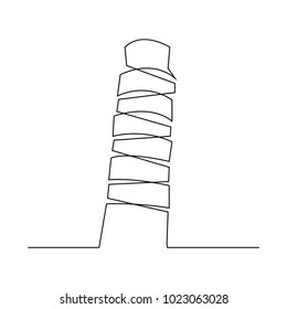 continuous line drawing of house, building, residential building concept, logo, symbol, construction, vector illustration simple.