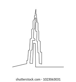 continuous line drawing of house, building, residential building concept, logo, symbol, construction, vector illustration simple.