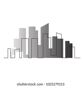 continuous line drawing of house, building, residential building concept, logo, symbol, construction, vector illustration simple.