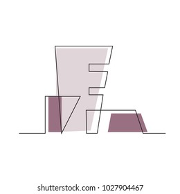 continuous line drawing of house, building, residential building concept, logo, symbol, construction, vector illustration simple.