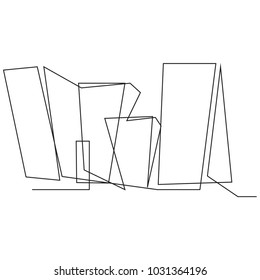 continuous line drawing of house, building, residential building concept, logo, symbol, construction, vector illustration simple.