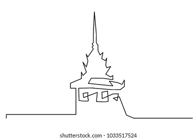 continuous line drawing of house, building, residential building concept, logo, symbol, construction, vector illustration simple.
