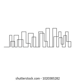 continuous line drawing of house, concept, logo, symbol, construction, vector illustration