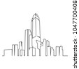 skyscrapers line drawing