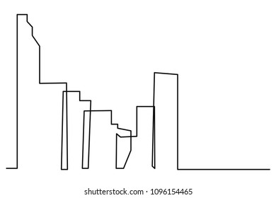 continuous line drawing of house, residential building concept, logo, symbol, construction, vector illustration simple.