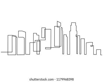continuous line drawing of house,  residential building concept, logo, symbol, construction, vector illustration simple.