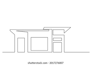 dibujo continuo de la casa, concepto de construcción residencial, logotipo, símbolo, construcción, ilustración vectorial simple.