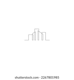 dibujo continuo de la casa, concepto de construcción residencial, logotipo, símbolo, construcción, ilustración vectorial simple.