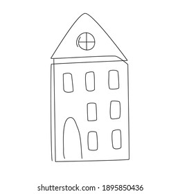Casa de dibujo de línea continua. Ilustración del vector de diseño de trazas de una línea