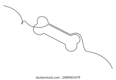 
Continuous line drawing of human bone. Line art of dog bone. One line drawing background. Vector illustration. Simple human bone line art vector illustration