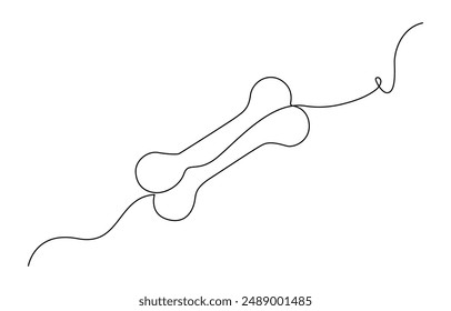 
Continuous line drawing of human bone. Line art of dog bone. One line drawing background. Vector illustration. Simple human bone line art vector illustration