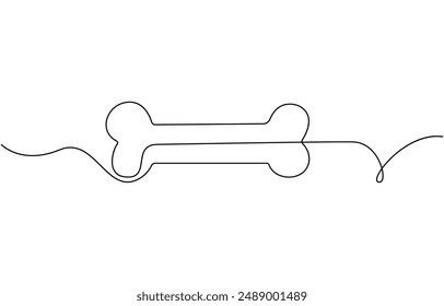 
Continuous line drawing of human bone. Line art of dog bone. One line drawing background. Vector illustration. Simple human bone line art vector illustration