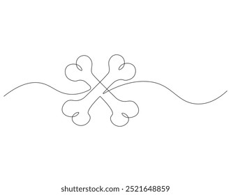 Continuous line drawing of human bone. Single line illustration of human bone design. National bone and joint day concept. Editable outline