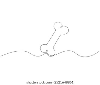 Continuous line drawing of human bone. Single line illustration of human bone design. National bone and joint day concept. Editable outline