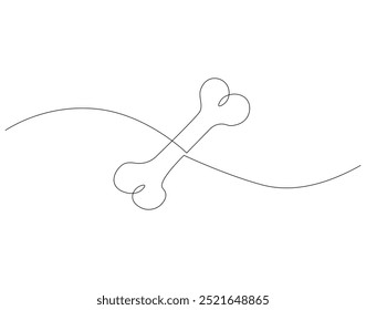 Continuous line drawing of human bone. Single line illustration of human bone design. National bone and joint day concept. Editable outline