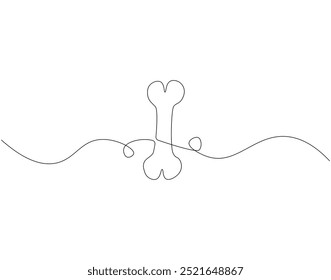 Continuous line drawing of human bone. Single line illustration of human bone design. National bone and joint day concept. Editable outline