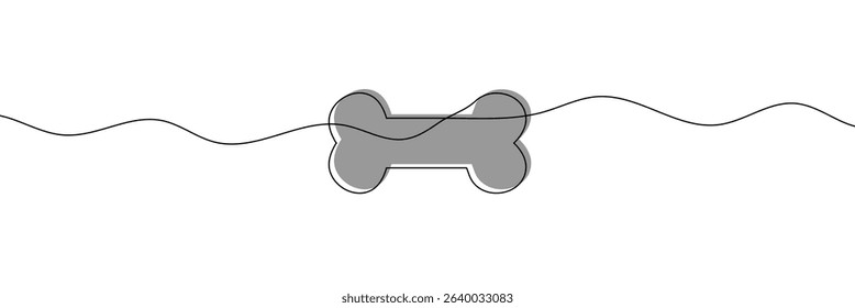 Continuous line drawing of human bone. Line art of dog bone. One line drawing background. Vector illustration. EPS 10 . 