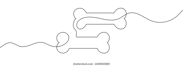Continuous line drawing of human bone. Line art of dog bone. One line drawing background. Vector illustration. EPS 10 . 