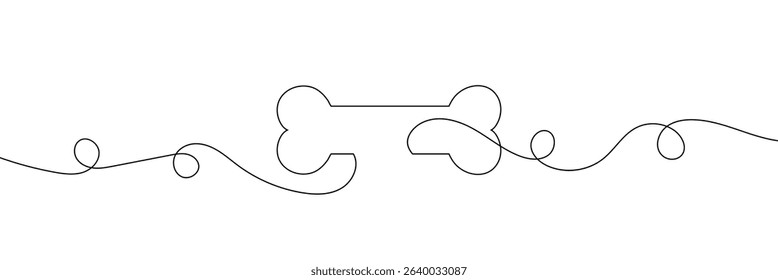 Continuous line drawing of human bone. Line art of dog bone. One line drawing background. Vector illustration. EPS 10 . 