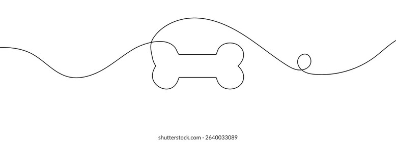 Continuous line drawing of human bone. Line art of dog bone. One line drawing background. Vector illustration. EPS 10 . 