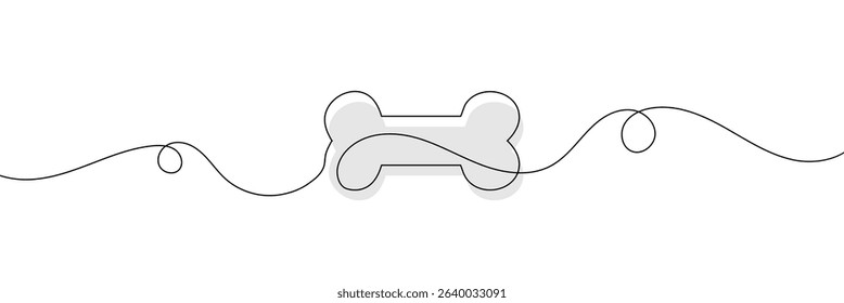 Continuous line drawing of human bone. Line art of dog bone. One line drawing background. Vector illustration. EPS 10 . 