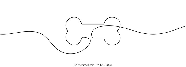 Continuous line drawing of human bone. Line art of dog bone. One line drawing background. Vector illustration. EPS 10 . 