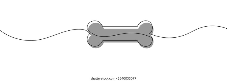 Continuous line drawing of human bone. Line art of dog bone. One line drawing background. Vector illustration. EPS 10 . 