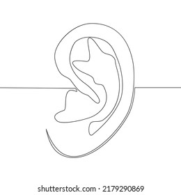 Continuous line drawing human ear World deaf day icon vector illustration concept