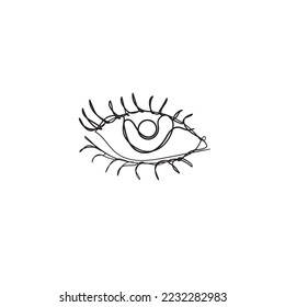 continuous line drawing human eyes illustration vector