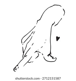 Continuous line drawing of a human hand reaching, pointing, or touching something. Simple gesture vector graphic.